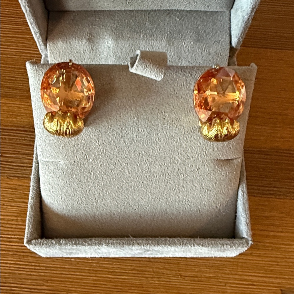 Kate Spade Gold and Orange cat paw Earrings